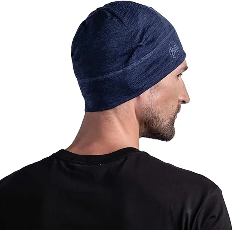 Buff Merino Lightweight Beanie Solid Denim-3